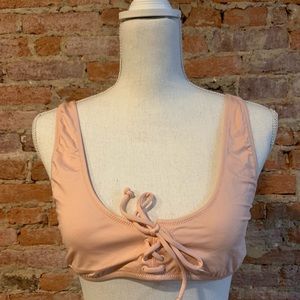 NWT J Crew Playa Waikiki Lace Up Bikini Top